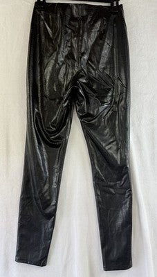 HM Faux Leather Leggings Small Black Croc Pull On Womens Vegan H&M New NWT
