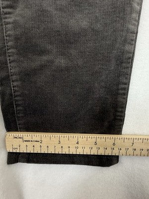 Talbots Corduroy Straight Leg Pants 4 Petite Gray Womens 4P Cotton Stretch