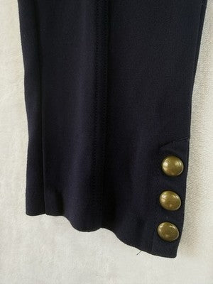 Talbots Ponte Pants XL Petite Navy Blue Knit Pull On Womens