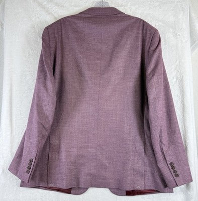 Nautica Modern Fit Sport Coat 46R Blazer Mens Linen Blend Mauve Pink Jacket