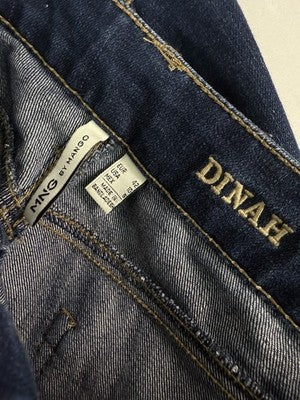 MNG By Mango Jeans Size 10 EU 42 Dark Blue Dinah Skinny Minimalist Womens