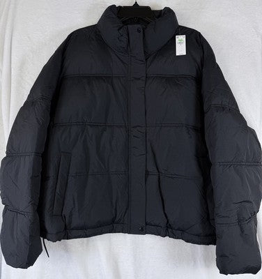 Old Navy Puffer Jacket 2x Black Plus Size Womens New NWT