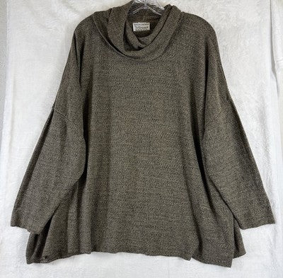 Stephanie Schuster Princess Knitwear Sweater 3X Gray Lagenlook 90s Cowl Women
