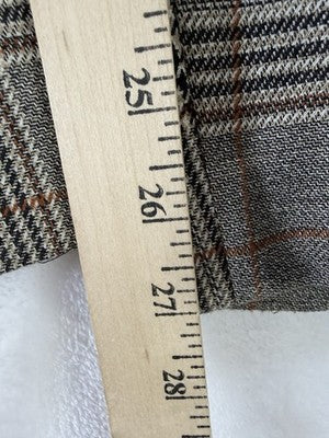 Express Dress Pants 10 Womens High Rise Ankle Gray Beige Plaid 10R