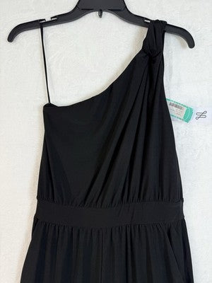 Kayleigh Jumpsuit Black Small Petite Luna One Shoulder Knit Women NWT