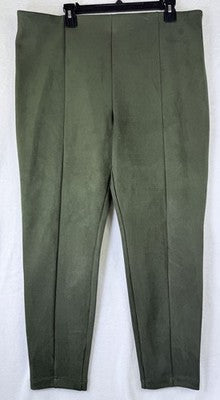 Ann Taylor Loft XXL Leggings Faux Suede Green Pull On Womens