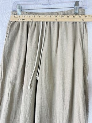 Uniqlo Linen Blend Easy Pants Medium Beige Tan Womens Straight Leg Pull On
