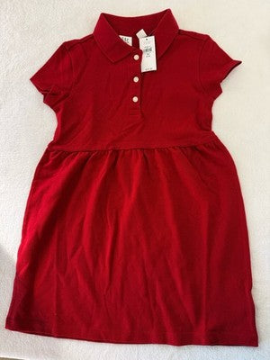 Gap Kids Girls XS 4-5 Lot Polo Dress Red Blue Short Sleeve New NWT
