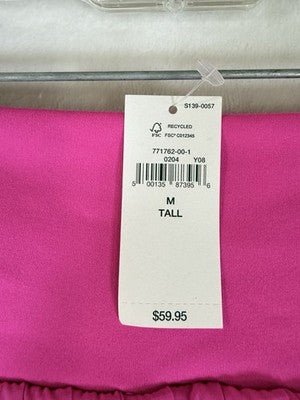 Gap Fit Pleated Exercise Skort Medium Tall Pink Women GapFit Skirt W/ Shorts New