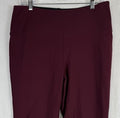 Liz Claiborne Lori Leggings Large Burgundy Red Women Slimming Pull On Ponte Knit