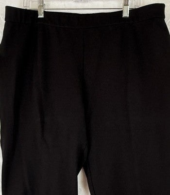 Susan Graver Smart Ponte Pants XL Petite Black Pull On Knit Slim Leg Womens