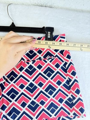Gap Shorts 4 Petite Womens 3” Pink Blue Geo Print 4P 100% Cotton