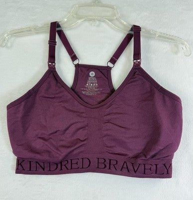 Kindred Bravely Sublime Pumping Nursing Bra Large Burgundy Purple Womens