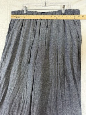 Gap Linen Blend Wide Leg Pants XL Womens Blue Pull On
