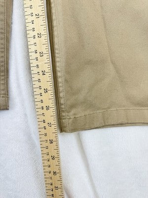 Lands End Womens Utility Pants 18 Petite High Rise Chino 18P Tan Beige