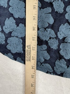 Banana Republic Top XS Blue Floral Print Sleeveless Knit High Neck Womens