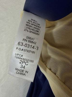 Swimsuits For All Tankini Top 34 Womens Navy Blue Plus Size Swim New NWT