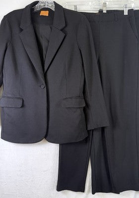 Mary Crafts Blazer Pants Set Black 8 Womens Knit Marycrafts Pant Suit Ponte Knit