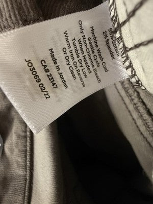 Talbots Corduroy Straight Leg Pants 4 Petite Gray Womens 4P Cotton Stretch