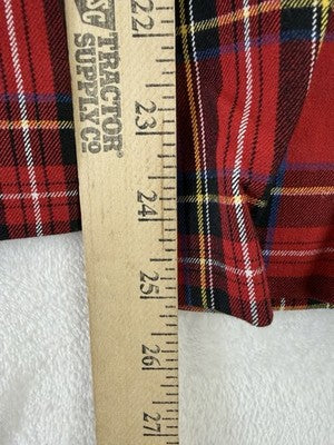 J Crew Kelsey Pant 4 Red Tartan Plaid Flare Pants Womens