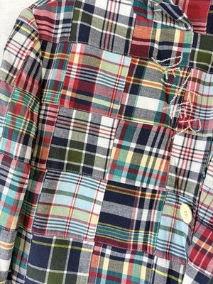 Rowing Blazers Small 36 Mens Indian Madras Plaid Jacket 100% Cotton Embroidered