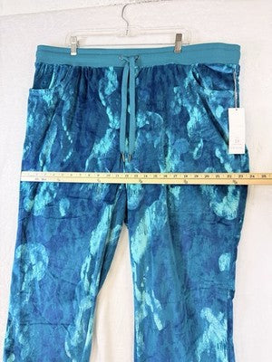 Lularoe 3XL Cozy Velour Pants Teal Green Pull On Plus Size Womens New NWT