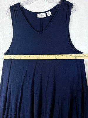 Heyton Dress XL Blue Sleeveless Jersey Knit Fit And Flare