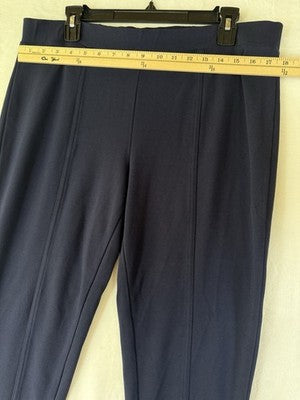 Talbots Ponte Pants XL Petite Navy Blue Knit Pull On Womens