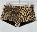 Edikted Micro Shorts Leopard Print Sequined Medium Womens