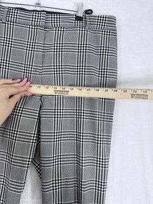Talbots Hampshire Ankle Pants 16 Petite Gray Black White Plaid 16P Womens Pants