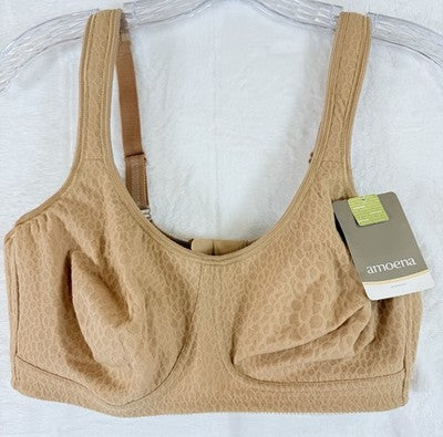 Amoena Mastectomy Bra Mona 38C Wireless Cognac Beige New NWT