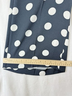 Ann Taylor Loft Wide Leg Crop Pants 8 Blue Polka Dot New NWT