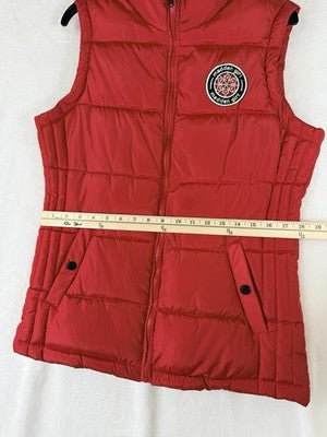 Madden Girl Puffer Vest Medium Red Womens Full Zip