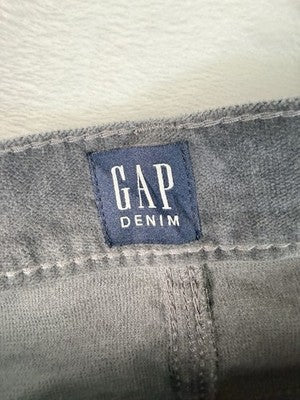 Gap Velvet Pants 30 True Skinny Gray Velveteen Denim Womens