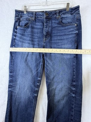 American Eagle Jeans Women 14 Tomgirl Button Fly Blue Denim