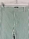 Lands End Pants 24W Mid Rise Classic Straight Leg Green Stripe Plus Size