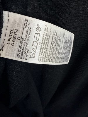 Gap Dress Large Petite Black Softspun Ballon Sleeve Jersey Knit Womens