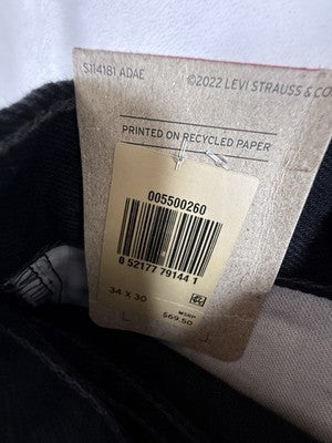 Levis 550 Relaxed Fit Jeans 34x30 Mens Black Levi’s New NWT