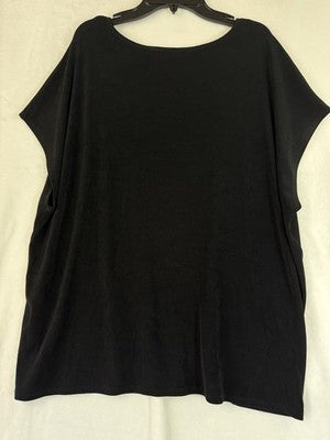 Chicos Travelers Size 3 Top Black Sleeveless Slinky Womens XL