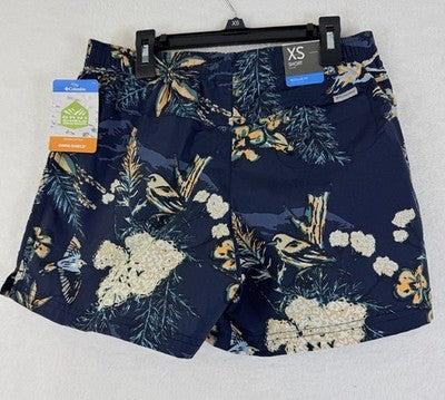 Columbia Shorts Womens XS Sandy River Short II 5” Nylon Birds Pockets New NWT