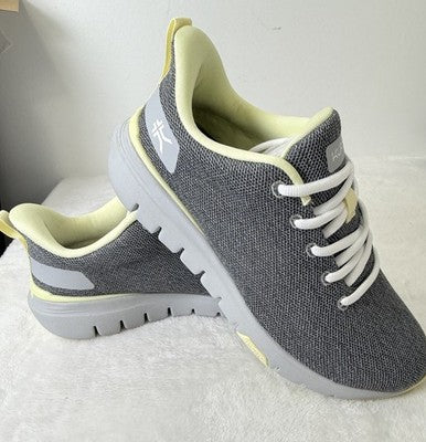 Kuru Shoes Womens 7.5 Wide Flex Via Dove Gray Sneakers Plantar Fasciitis New