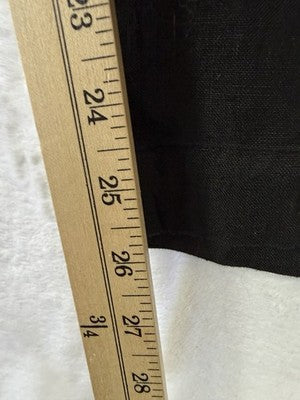 Habitat Clothes To Live In XL Cropped Pants 100% Linen Women Black Lagenlook New