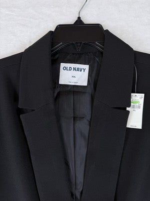 Old Navy Blazer Women XXL Black Suit Jacket Classic Stretch New NWT