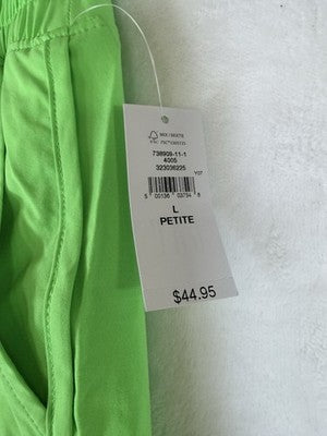 Gap Fit Running Shorts Large Petite Womens Lime Green High Rise Brief Liner New