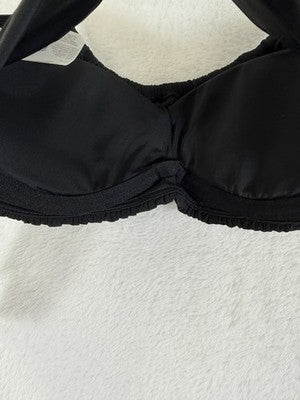 Calia Swim Top Small Black Bikini Swimwear Scrunched Tie Back Womens New NWT