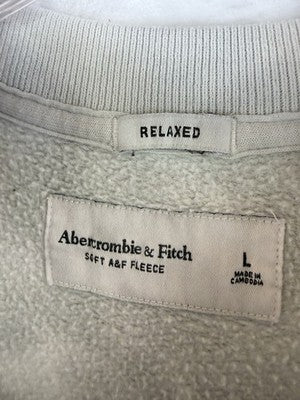 Abercrombie Fitch Sweatshirt Women Large Gray Soft Fleece Relaxed Crew Neck