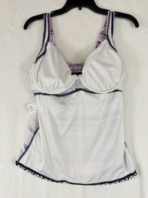 Lands End Tankini Top 10 10D Sweetheart Wrap Underwire Womens Swim Purple