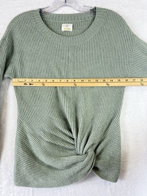 Offline By Aerie Sweater XS Green Tops Twist Front Long Sleeve Womens