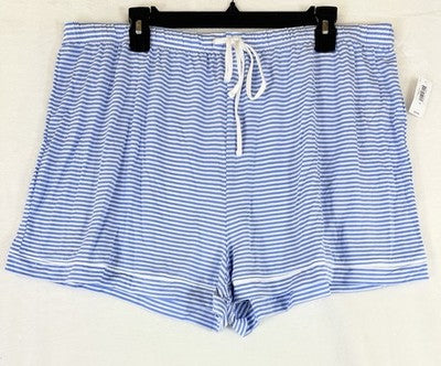 Gap Body Modal Pajamas XL Set Top Shorts Womens Blue Stripe Short Sleeve New NWT