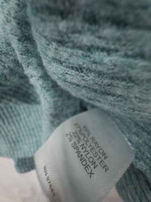 J Jill Wearever Top 2X Sweater Aqua Blue Cowl Neck 3/4 Sleeve Womens